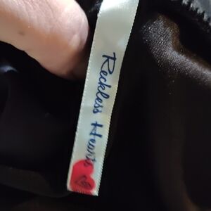 Reckless Honey Black Satin Piece with White Label